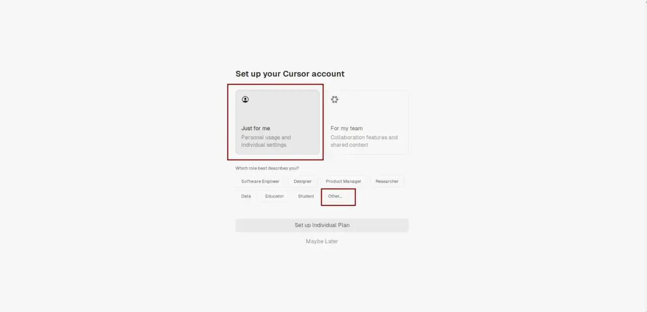 Set up your Cursor account